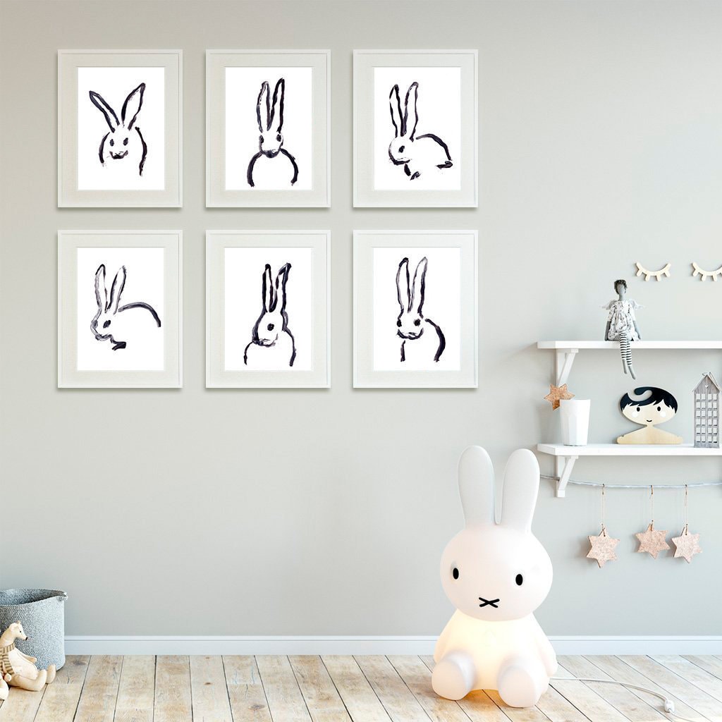 Rabbit prints Bunny Nursery Wall Decor Prints