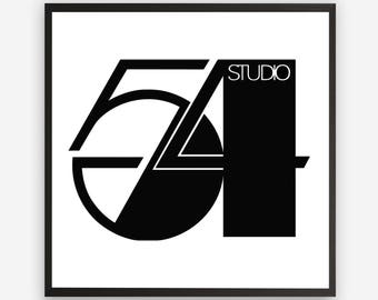 Studio 54 Print, Black White Poster, Art Prints, Fashion Print, Birthday Poster, Birthday Gift, Minimalist Art, Fashion Poster, Studio 54