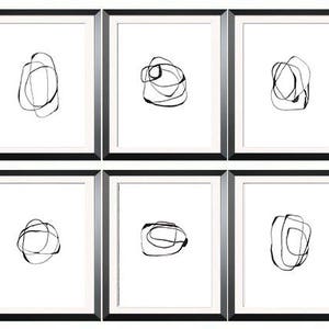 PRINTABLE wall art, a set of 6 Prints, abstract art, Minimalist Art, Black White, Large Print, Modern Art, DIGITAL DOWNLOAD image 2