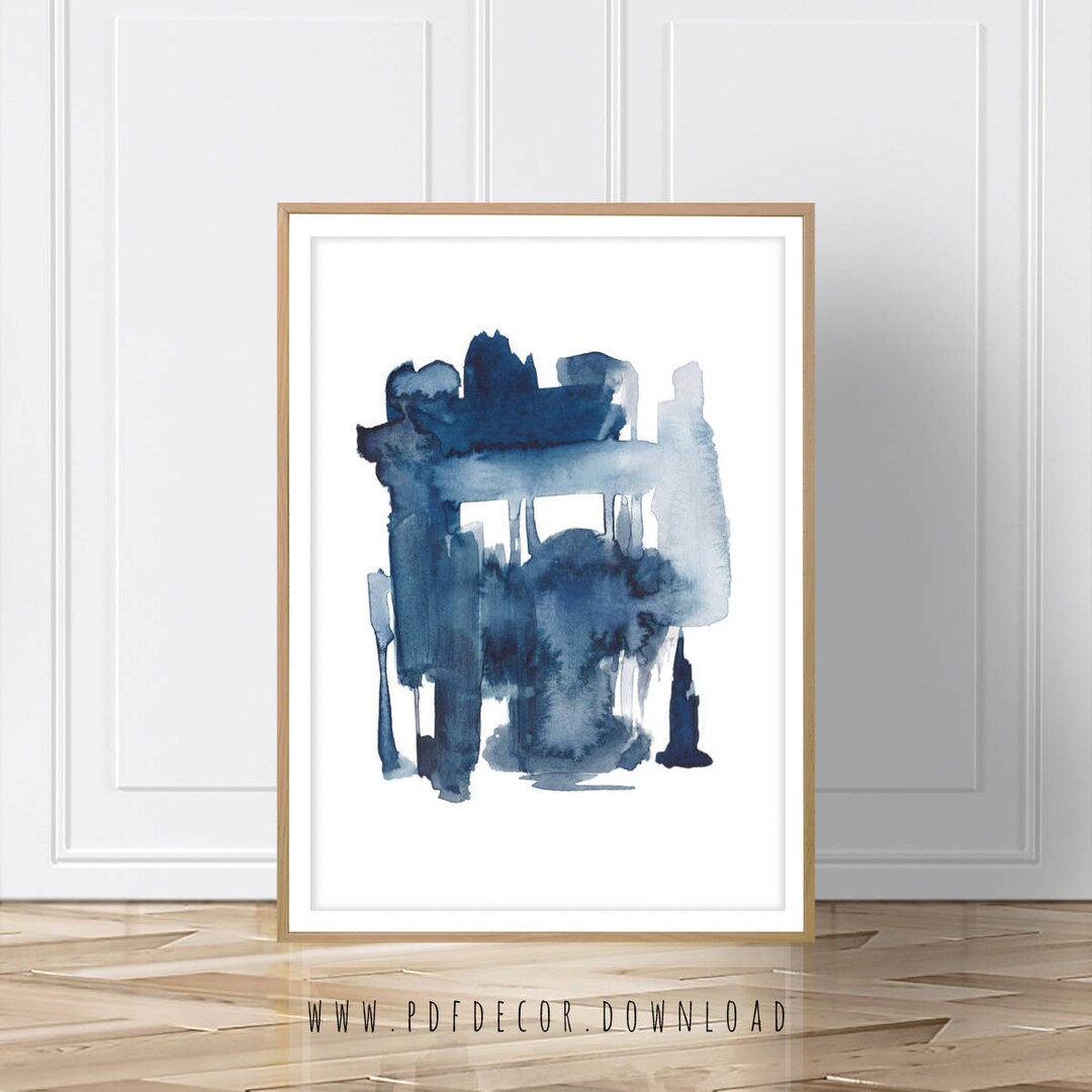 Blue Wall Art , Blue Abstract ,printable Art ,blue Print ,art ...