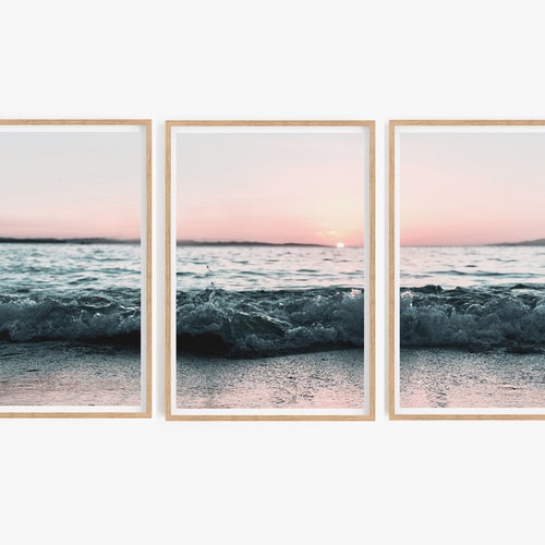 Coastal Wall Art Set of 3 Prints Ocean Print 3 Piece Wall Art Etsy