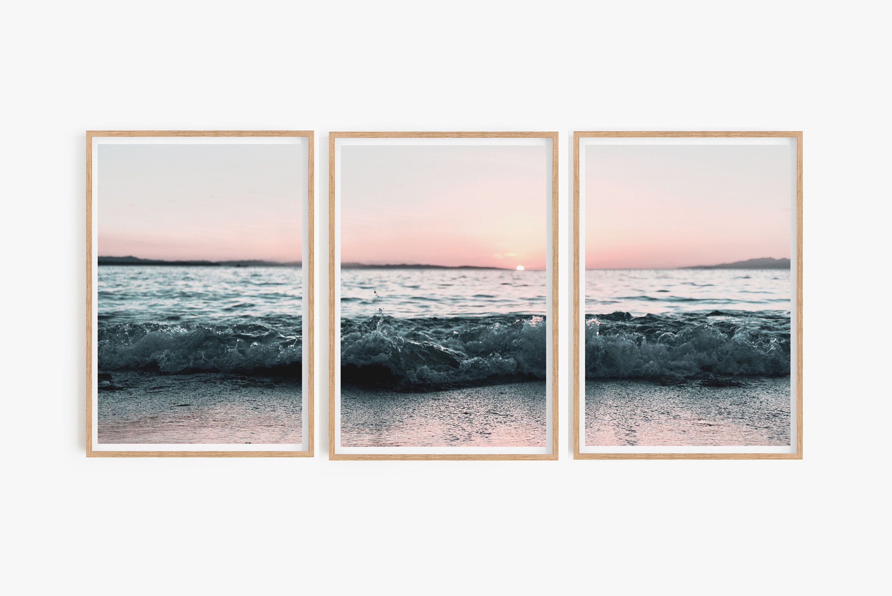 Prints 3 Digital ArtPosterPainting Coastal Beach Whale Line Art Set Of
