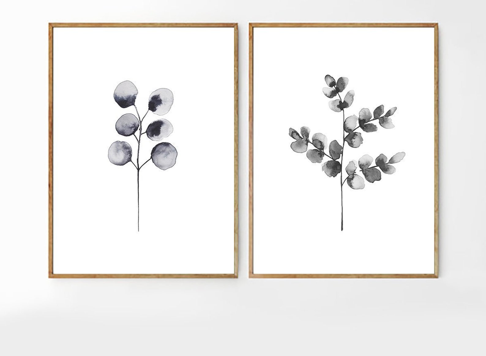Set of 2 Black White Art Set of 2 Wall Art Set of 2 Black Etsy
