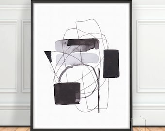 Black White Modern Art, Art, Minimalist print, Abstract art, Minimalist Art, Printable Art, Black White Print, Abstract Print, Modern Decor