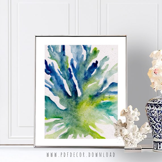 Seaweed Prints, Watercolor Seaweed, Coastal Wall Art, Beach Decor, Coastal Print, Watercolor Art, Watercolor Print, Cottage Wall Decal, Art