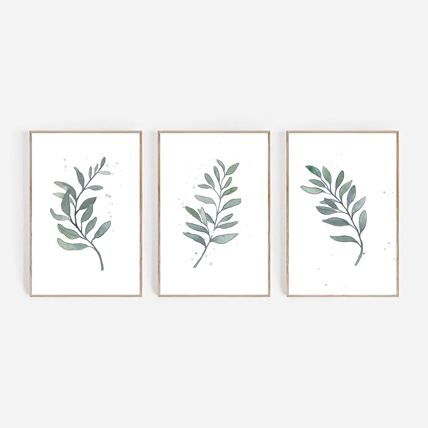 Set of 3 Botanical Prints Botanical Wall Art Greenery Etsy UK