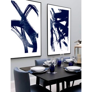 Set of 2 navy blue prints, Set of 2 prints, Set of 2 Wall Art, Set of 2 Abstract Art, Navy Blue wall Art, Blue Abstract, Set of 2 Abstract