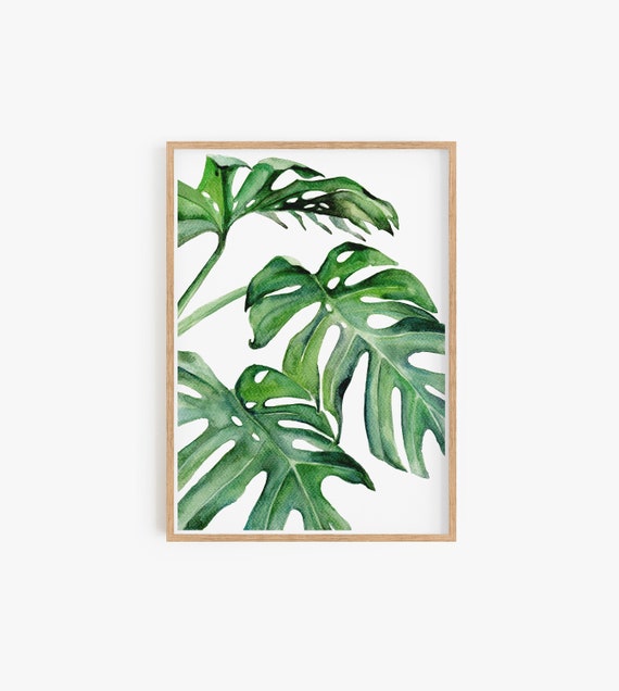 Leaf Wall Art, Botanical Print, Greenery Print, Modern art, Modern Minimal , Scandinavian Decor, Art Prints, Wall Art, Tropical Leaf, Prints