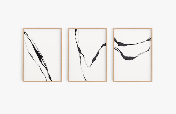 Set of 3 minimalist prints,Minimalist Decor,Set  3 black and white art,Black and white decor,Set of 3 Art,Abstract Prints,Contemporary Art