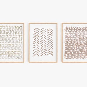 Set of 3 Prints Set of 3 minimalist print Natural Tones Boho Decor Beige Prints Bohemian Decor Modern wall art Abstract prints Printable Art