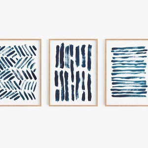 Set of 3 navy blue prints,Set of 3 wall art,Blue Abstract,Blue Decor,Minimalist Wall Art,Set of 3 prints,Digital Download,Printable art,Art