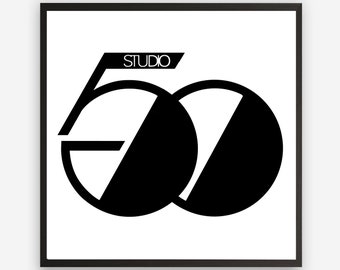 Studio 50 Art Print, cadeau du 50e anniversaire, Art Prints, Fashion Print, Birthday Print, Birthday Gift, Minimalist Art, Fashion Poster, Studio 50