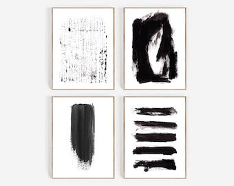 Set of 4 Abstract Prints, Abstract Set Of Prints, Set of 4 Art, Set of 4 Black White Prints, Set of 4 Black White Art, Set of 4 Art, Prints