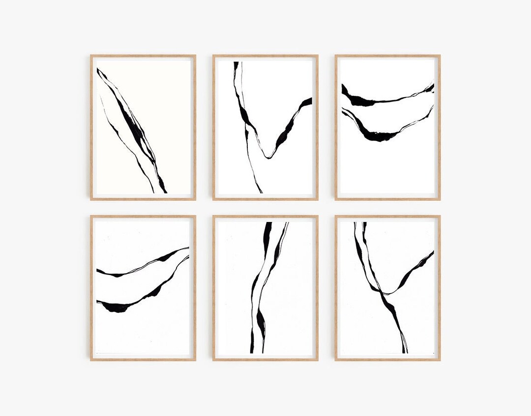 Set of 6 Wall Art,printable,black and White,set of 6 Prints,art Print