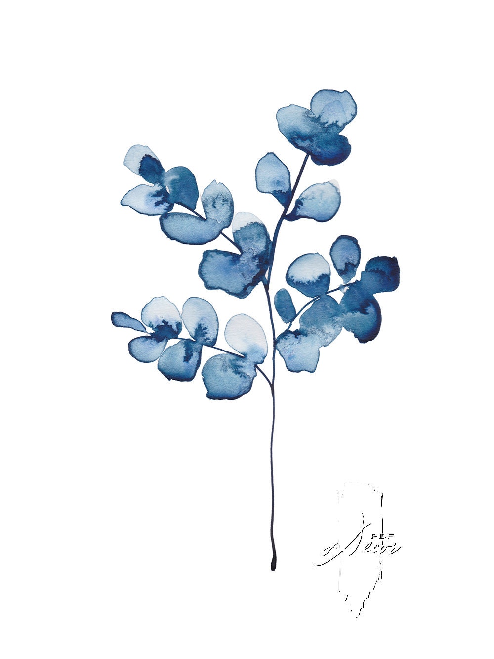 Navy Blue Wall Art Set of 2 Navy Art Blue Printable Blue Etsy