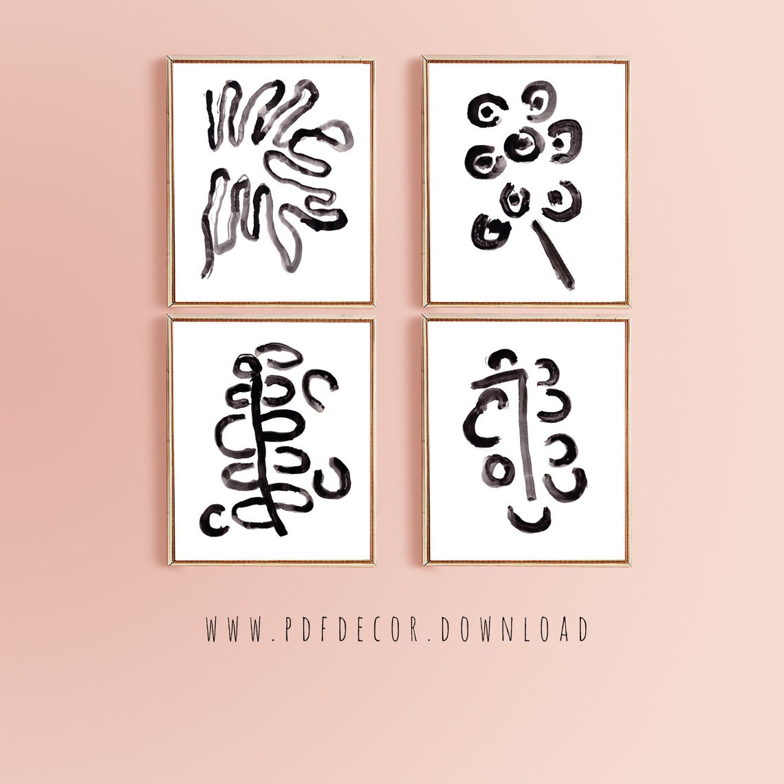 Set of 4 Abstract Art Abstract Printable Set of 4 Prints | Etsy