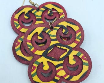 Me Ware Wo in Red Earrings