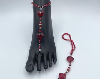 Ruby Hearts Barefoot Sandals