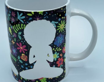 Flower Woman Meditation Mug