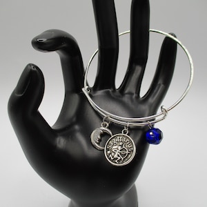 射手座の星座バングル、ブルーファイアサインブレスレット、射手座の女性のための調節可能な占星術ジュエリー、冒険的で楽観的なギフト