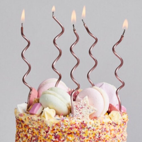 12 Gold Curly Candles Gold Twisted Birthday Candles Gold | Etsy