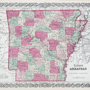 Arkansas antique map, Printabable wall art, Arkansas Retro art, Vintage poster Print. DIGITAL DOWNLOAD