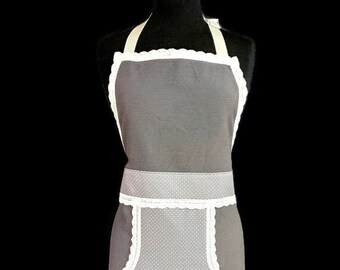 Chic Shabby Apron Full Stylish Apron Gifts for Her Lace Apron Coffee Apron Birthday Gift Dots Apron