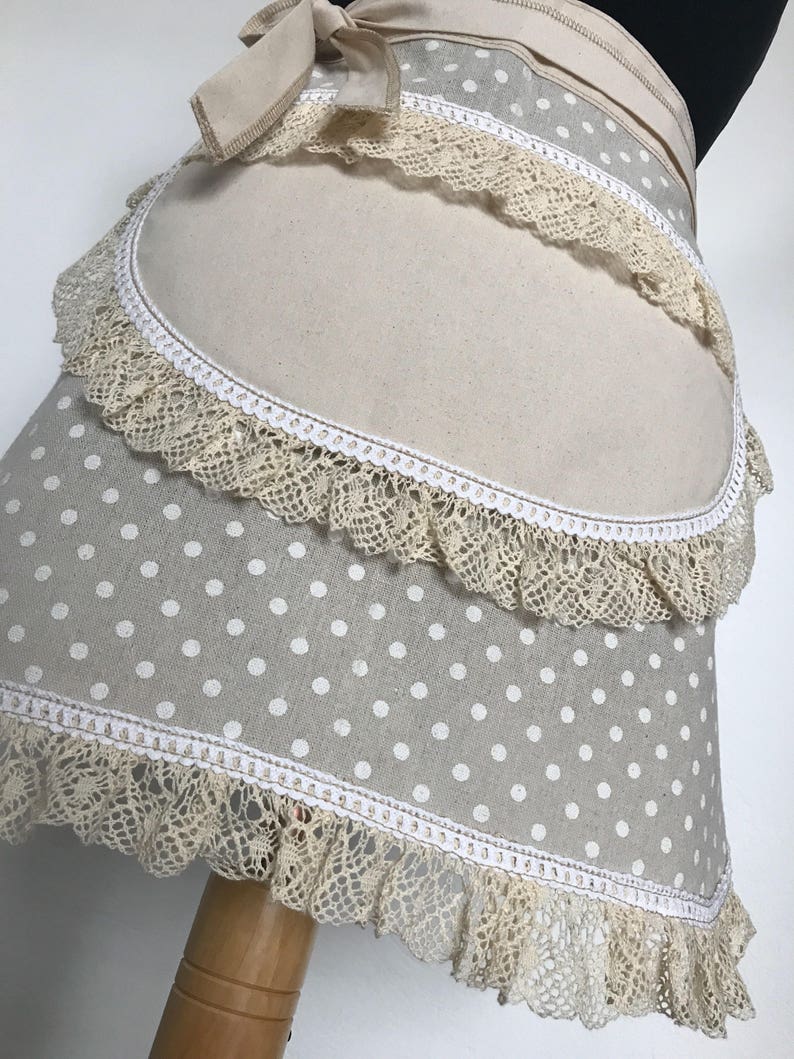 Country apron Personalized Apron Vintage Cottage Apron Shabby Style Rustic Chic Apron Lace Customized Retro Apron Chic Shabby Apron