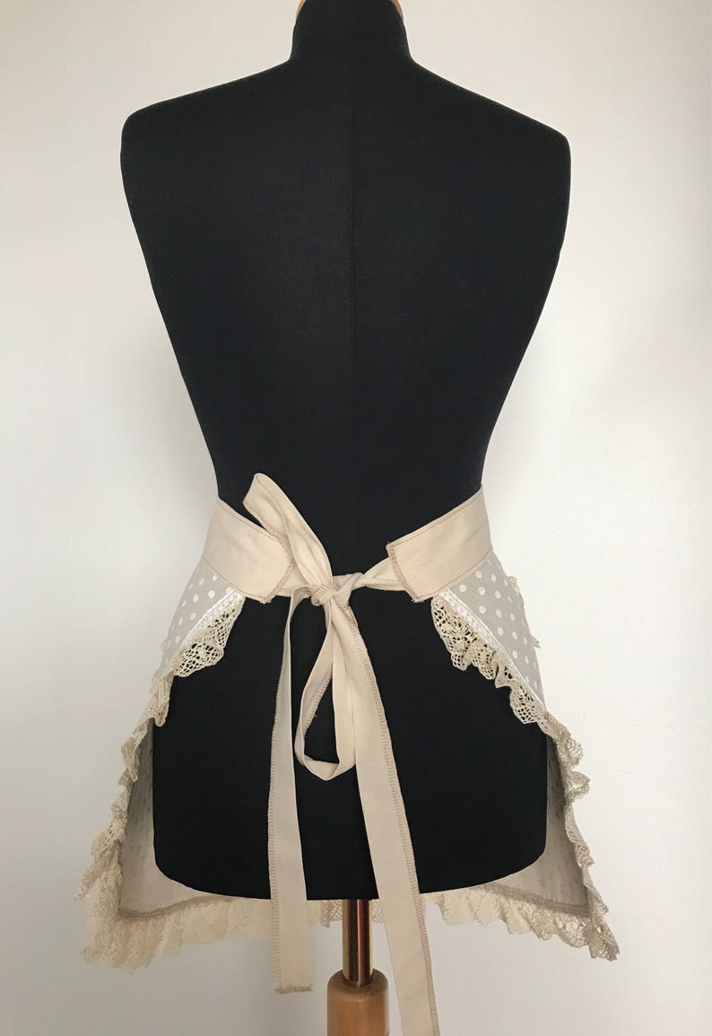 Country apron Personalized Apron Vintage Cottage Apron Shabby Style Rustic Chic Apron Lace Customized Retro Apron Chic Shabby Apron
