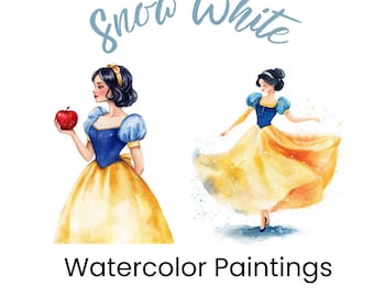 Snow White Fan Art | Snow White Print  | Snow White Painting | Snow White Princess Art, Princess Room | Nursery Wall Art