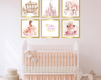 Pink Princess | Fairytale Princess Wall Art | Enchanted Castle Fantasy Decor | Girl Nursery Princess Art, Nursery Wall Art, Fairytale Art