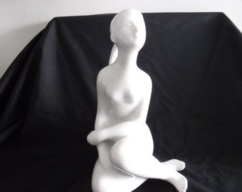 Royal Dux White Porcelain Figurine, 9'' tall made in czechoslovakia