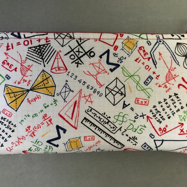 Maths  Fabric Hand Made Pencil Case