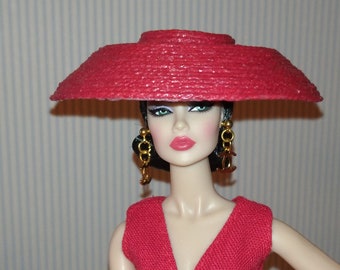 Red Rome hat for Poppy Parker, fashion Royalty, Silkstone, Barb_ie, etc.