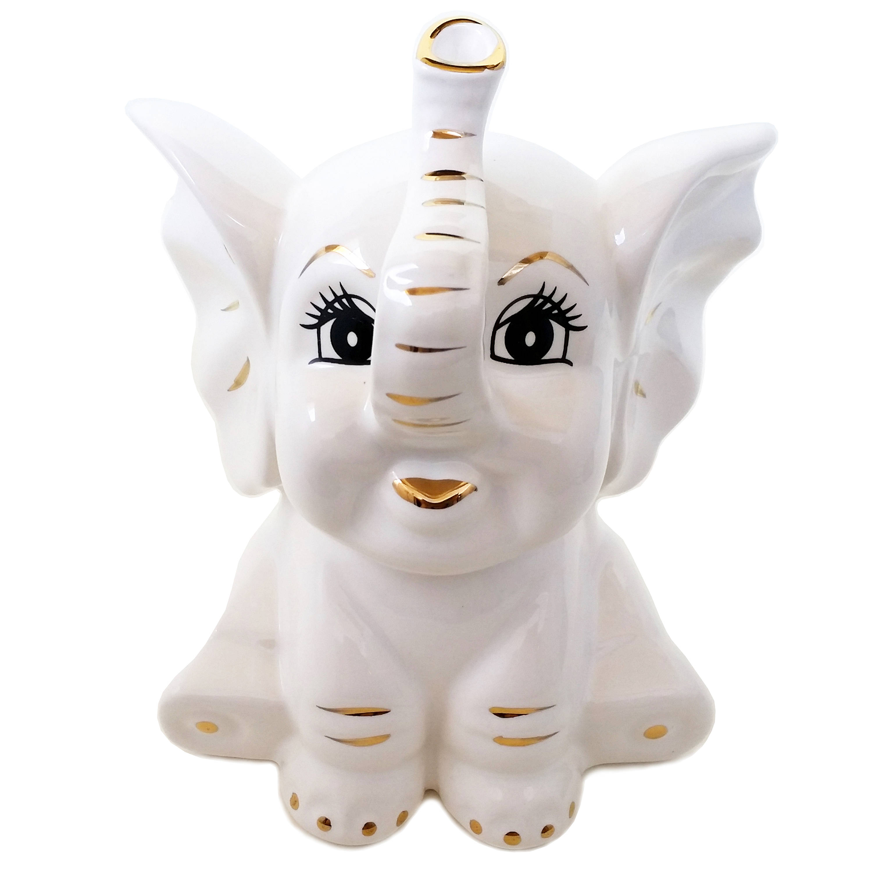 Ceramic Baby Elephant Figurine Home Decor Pottery Gift Etsy