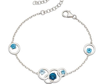 Silver Blue Topaz bracelet. Birthstone bracelet Blue Topaz December