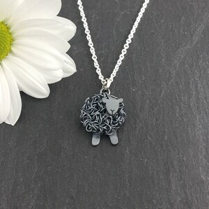 Silver black sheep necklace, individually hand crafted in Wales at Jeffs Jewellers. Stamped silver image 2