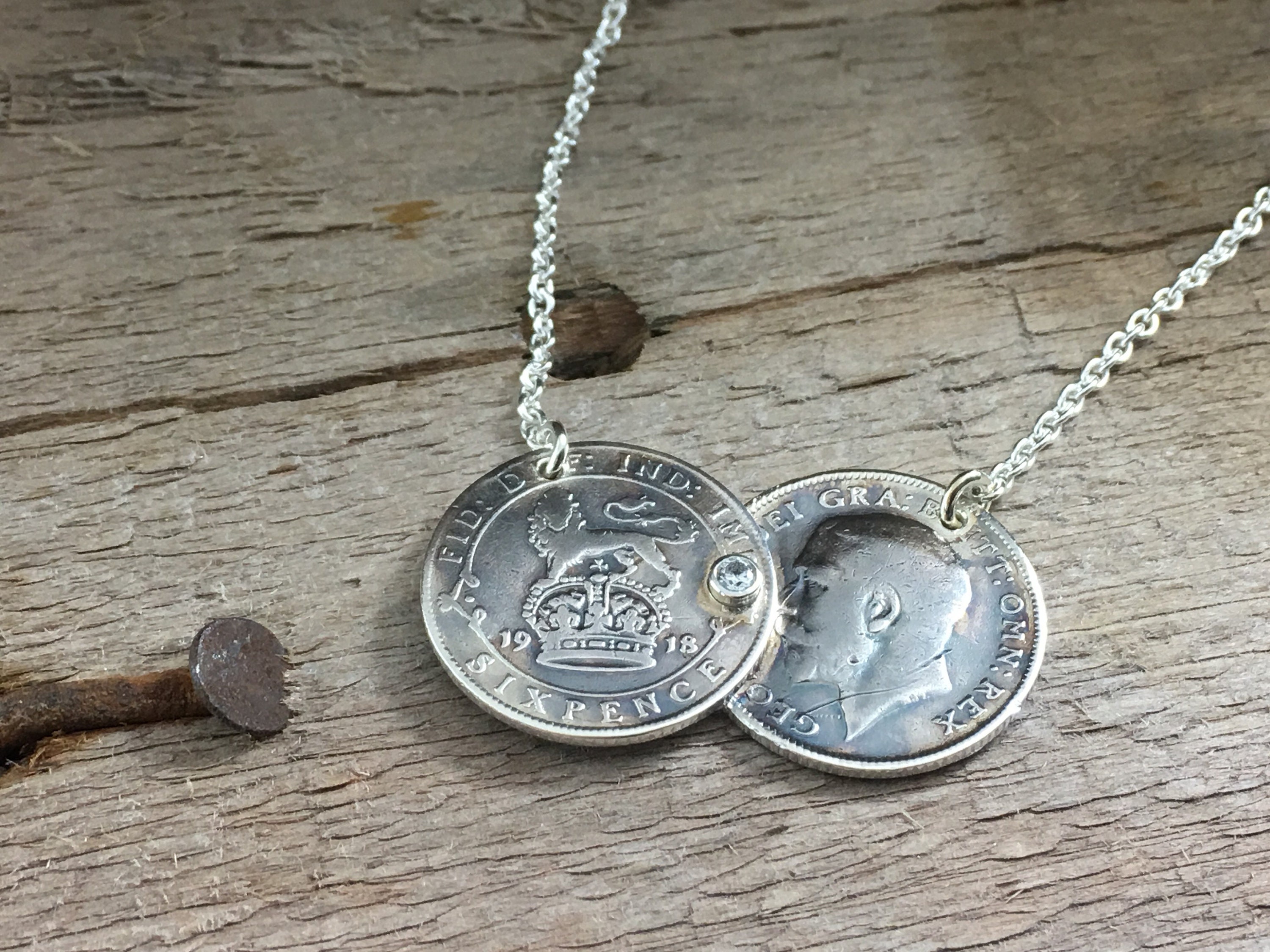 Irish Threepence Double Coin Necklace 24k Gold Plated By Mintique of  Cambridge | notonthehighstreet.com