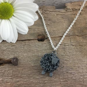 Silver black sheep necklace, individually hand crafted in Wales at Jeffs Jewellers. Stamped silver image 4