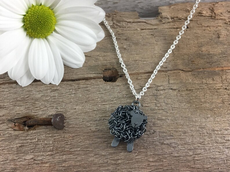 Silver black sheep necklace, individually hand crafted in Wales at Jeffs Jewellers. Stamped silver image 4