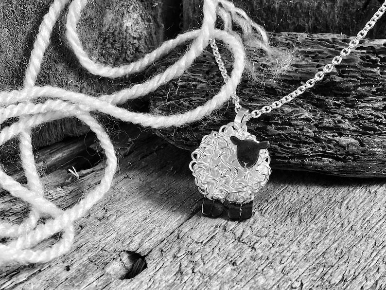 Silver black sheep necklace, individually hand crafted in Wales at Jeffs Jewellers. Stamped silver image 5