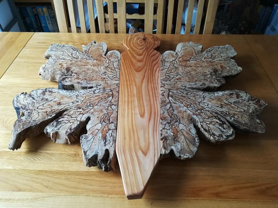 Waney edge ternion 'Butterfly' cheeseboard or tablecentre