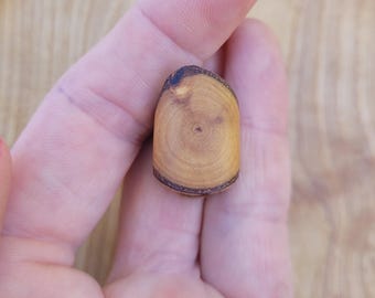 Natural dreadlock bead made of birch wood, vegan and ecological, 7 mm
