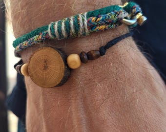 Natural, thick beech wood bracelet