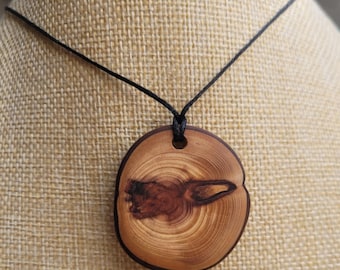 Beautiful necklace made from redwood, handcrafted and natural.