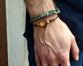 Natural, thicker redwood bracelet made from the giant sequoia tree