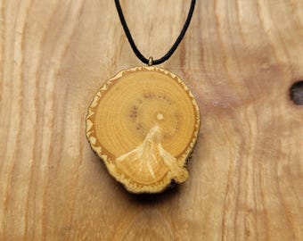 Natural, light necklace made of hibiscus wood, unique piece made of sunwood