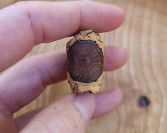 Handmade dreadlock bead, made from cork oak, vegan and ecological wood, 7 mm