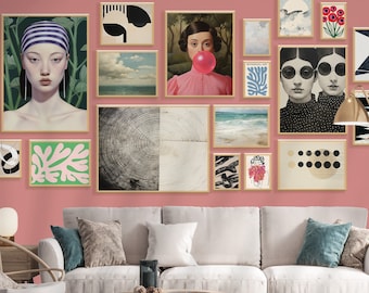 Eclectic Gallery Wall Set: 20 Colorful Art Prints (Digital Download)