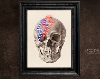 Ziggy Stardust Skull Print: Neon Alter Art (Digital Download)